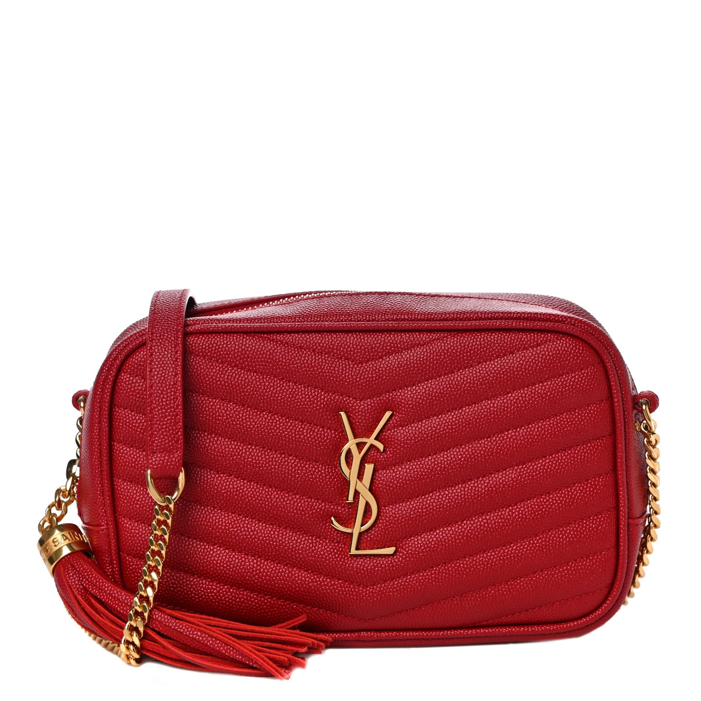 Grain De Poudre Matelasse Monogram Mini Lou Camera Bag Eros Red
