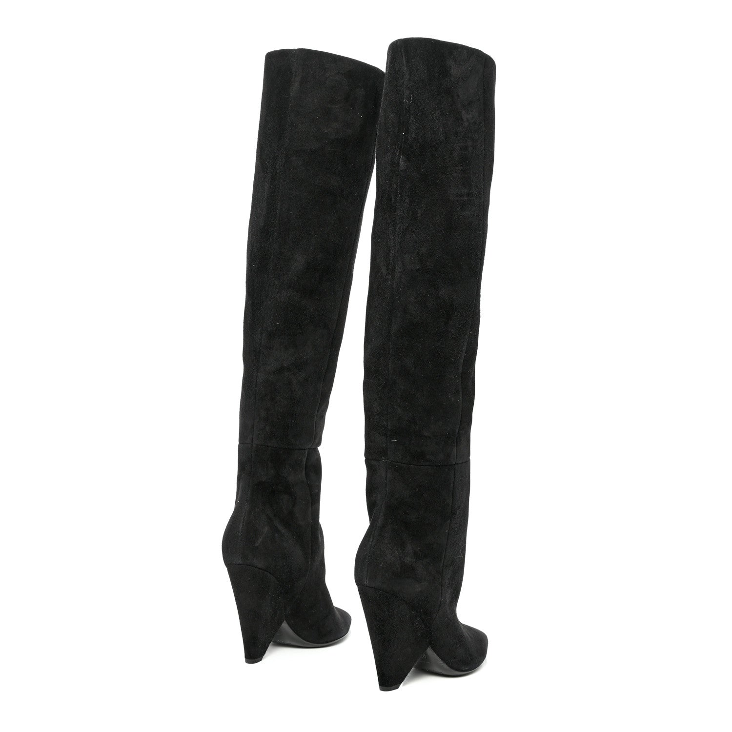 Saint Laurent Suede Niki 105 Thigh High Boots 36.5 Black 4 of 10