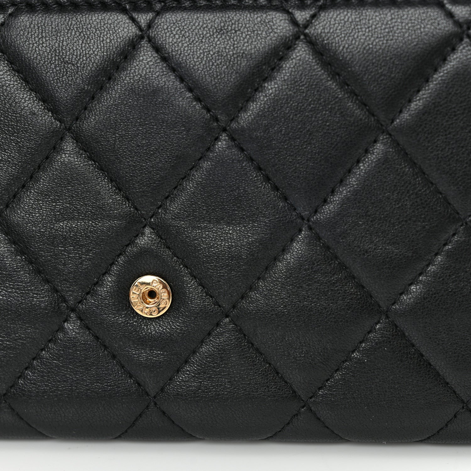 Chanel Lambskin Quilted Large Flap Wallet Black 12 of 15