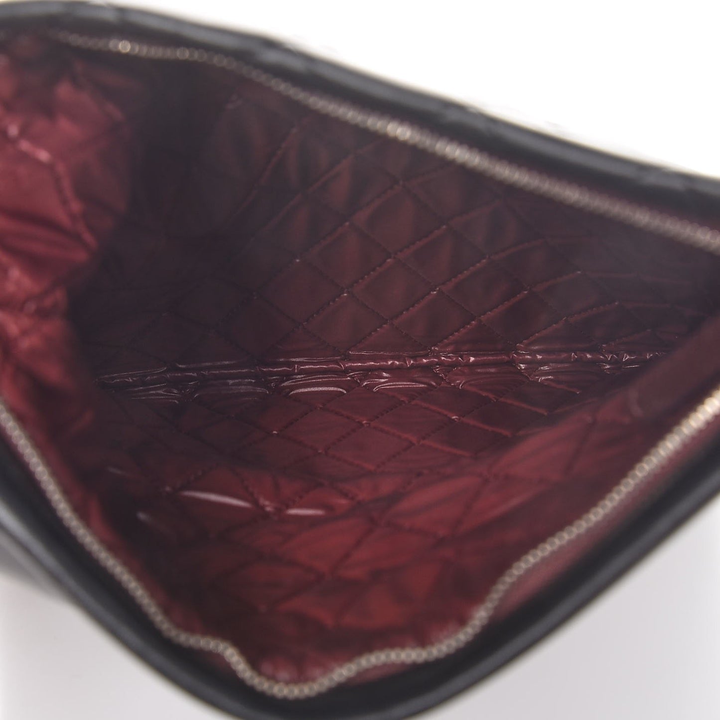 Lambskin Quilted CC Beauty Clutch Black