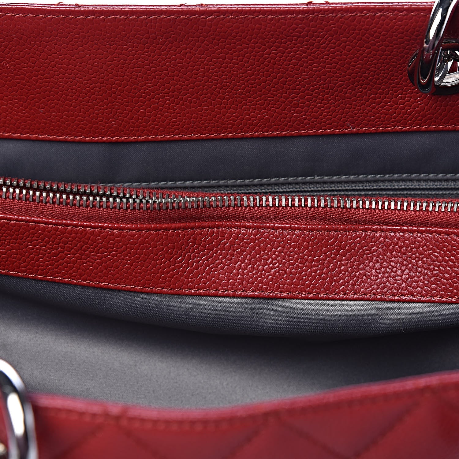 Chanel Caviar Quilted XL Grand Shopping Tote GST Red 10 of 14
