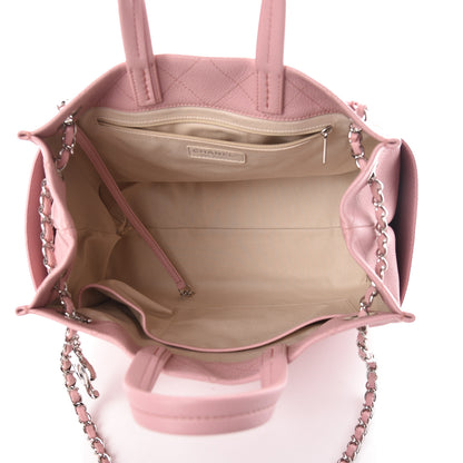 Chanel Grained Calfskin Small CC Pocket Tote Pink 5 of 9