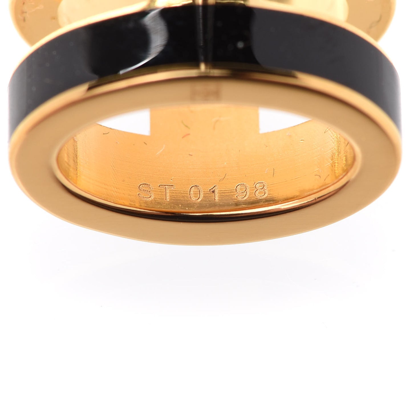 Gold Lacquered Pop H Earrings Black