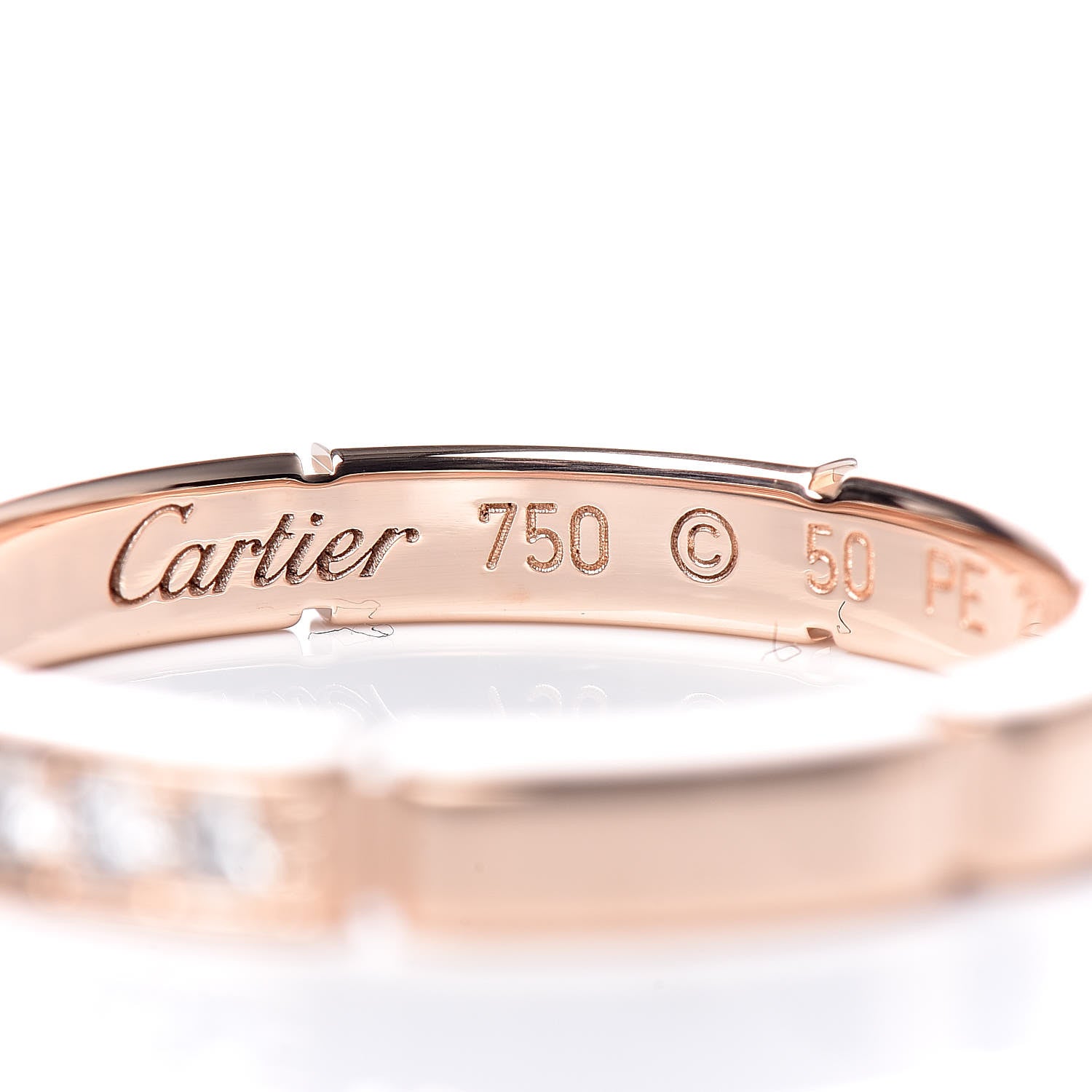 Cartier 18K Pink Gold Diamond Maillon Panthere Wedding Band Ring 50 5.25 4 of 5