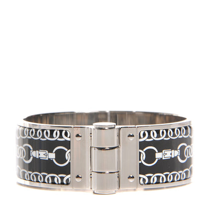 Hermes Enamel Balades Equestres Wide Hinged Bracelet Small 1 of 6