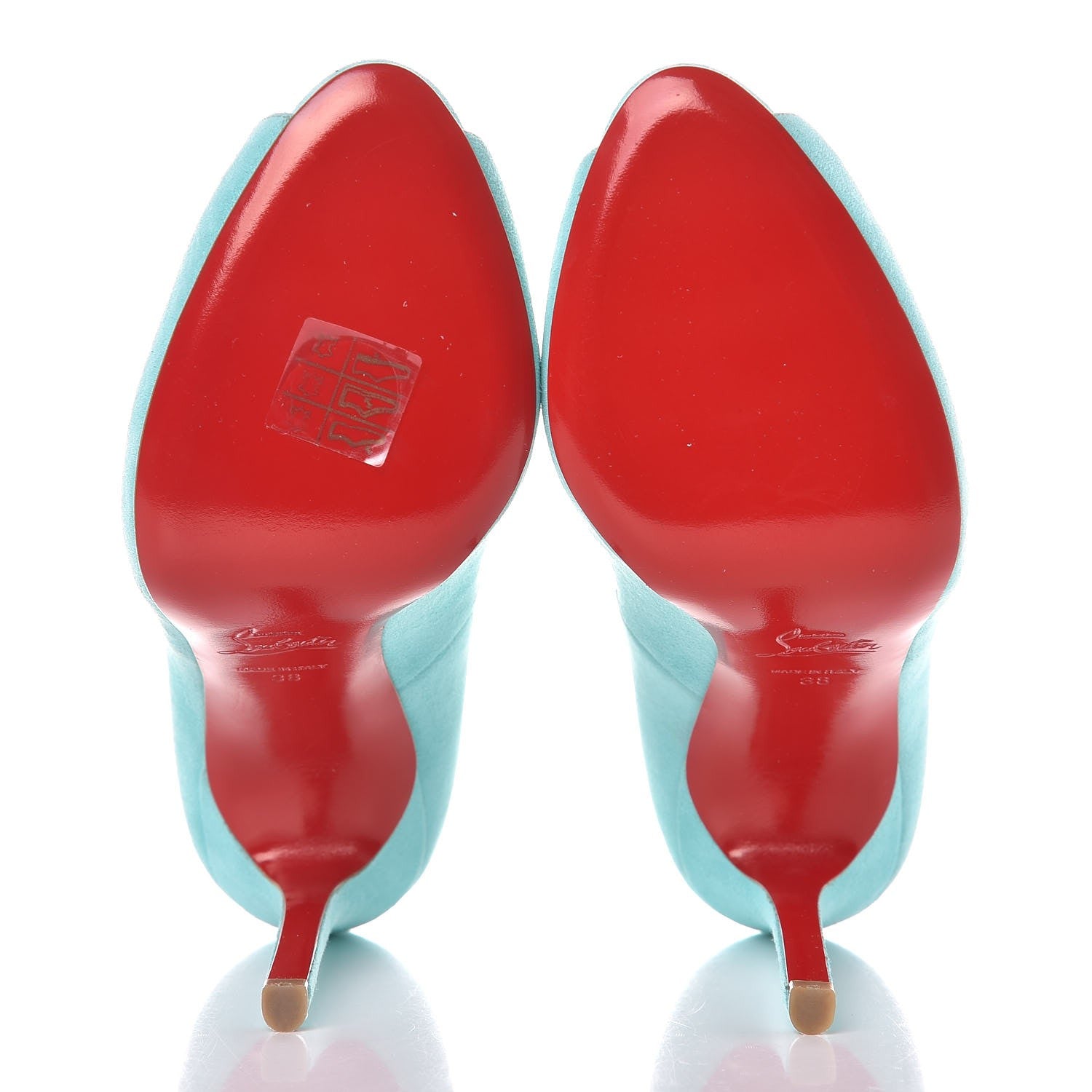 Christian Louboutin Suede Flo 120 Pumps 38 Aquamarine 5 of 8