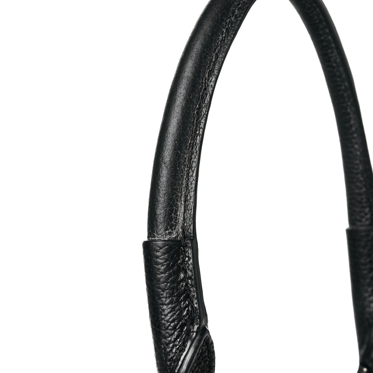 Pebbled Calfskin Large Emile Black Silver Hardware