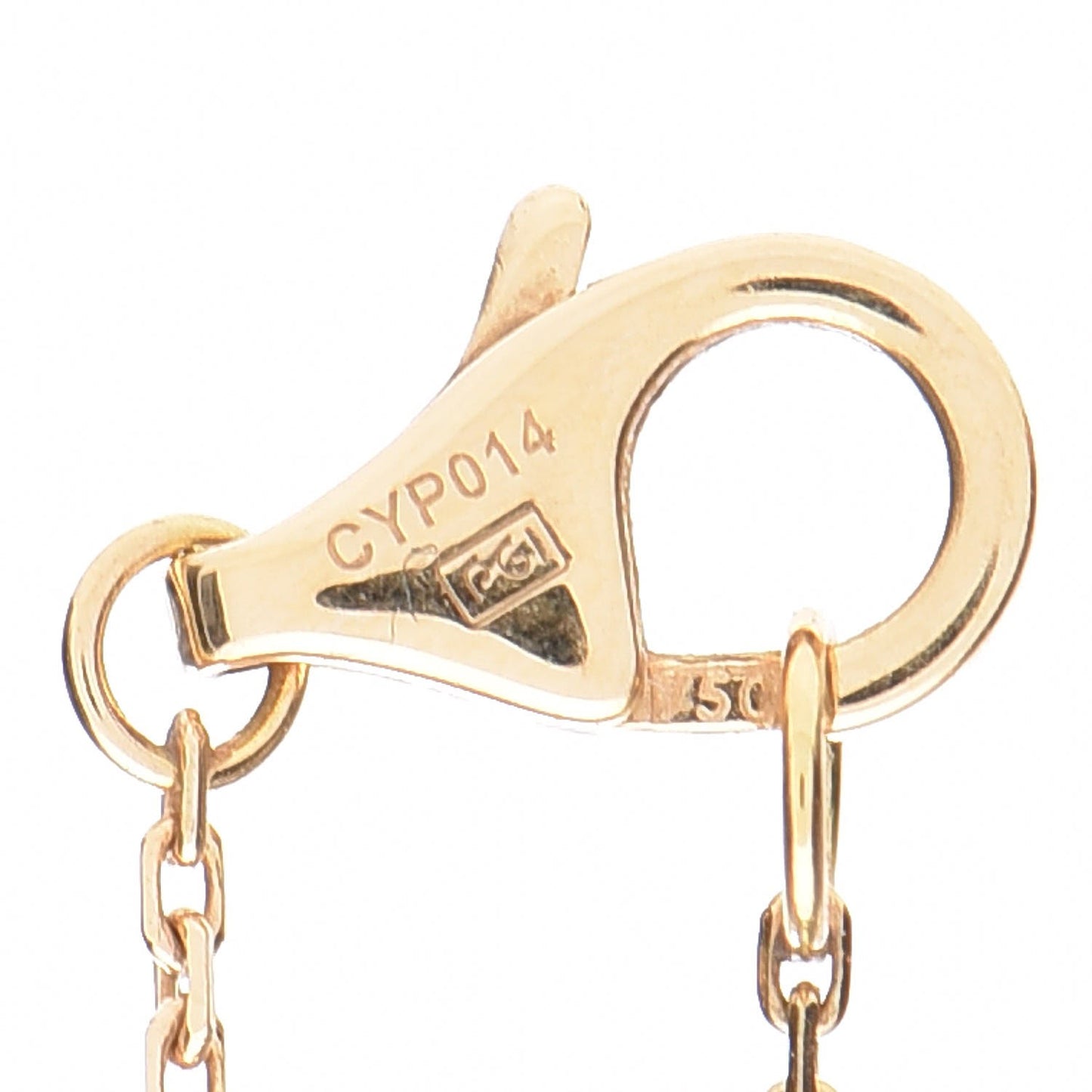 18K Yellow Gold Diamond Mother of Pearl XS Amulette de Cartier Pendant Necklace