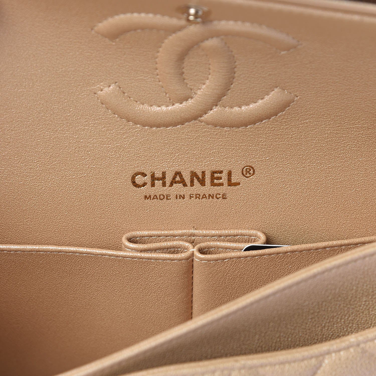 Chanel Iridescent Caviar Quilted Small Double Flap Beige 6 of 13