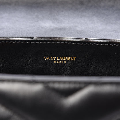 Saint Laurent Calfskin Y Quilted Monogram Small Loulou Chain Satchel Black 6 of 11