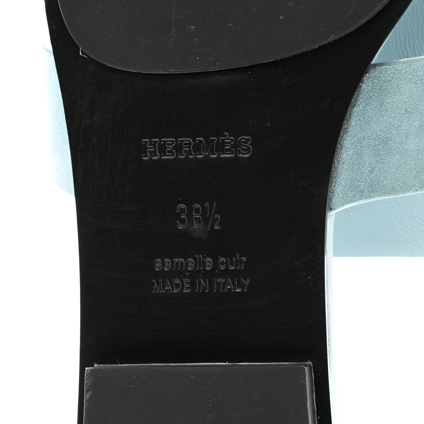 Suede Goatskin Womens Galerie Sandals 38.5 Bleu Pinede