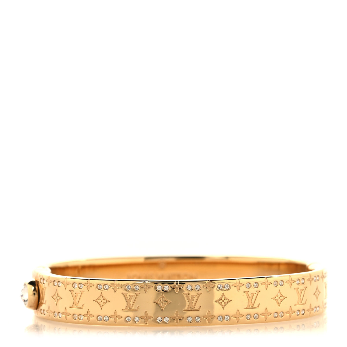 Brass Crystal Monogram Nanogram Strass Cuff S Gold