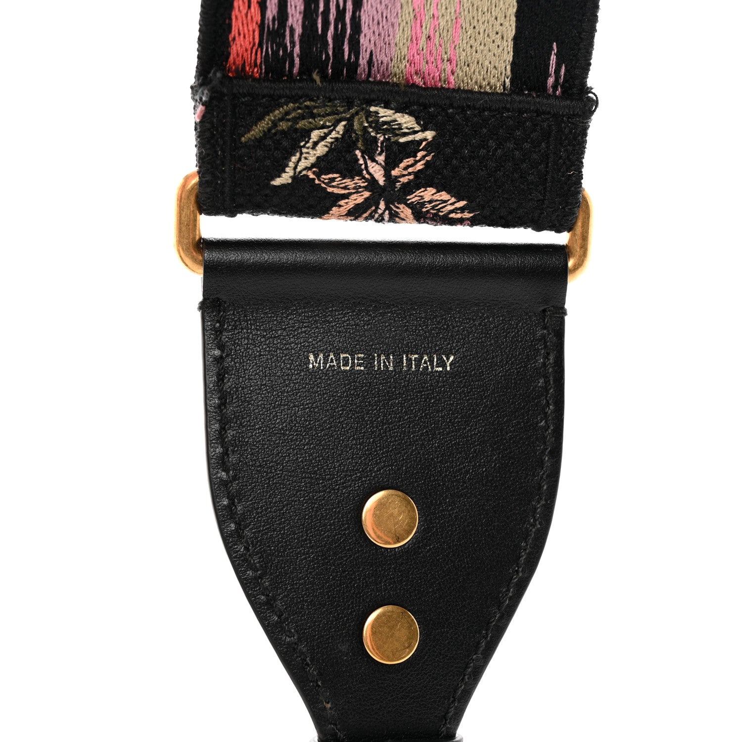 Christian Dior Canvas Embroidered Shoulder Strap Black Multicolor 3 of 6
