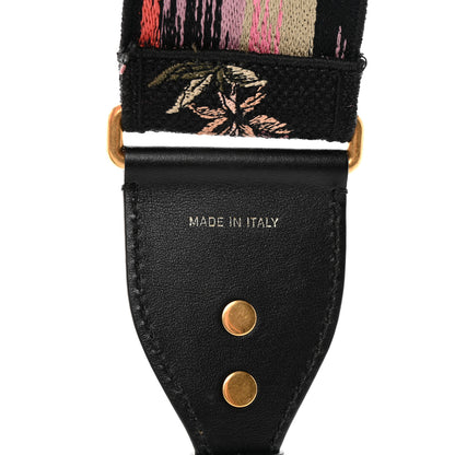 Christian Dior Canvas Embroidered Shoulder Strap Black Multicolor 3 of 6