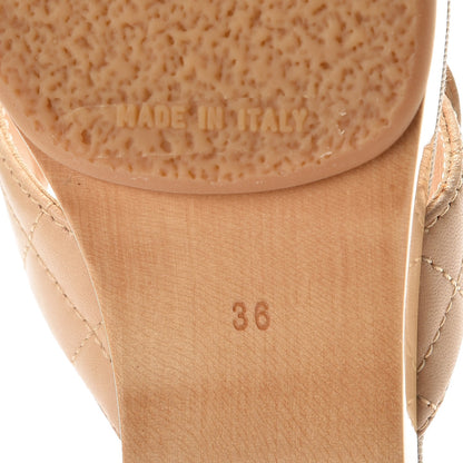 Chanel Lambskin Quilted CC Turnlock Sandals 36 Beige 6 of 9
