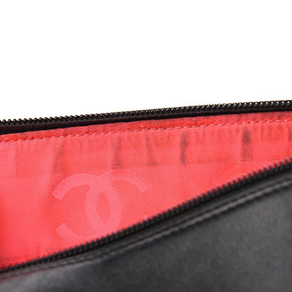 Chanel Calfskin Quilted Large Cambon Multipocket Reporter Black White 7 of 10