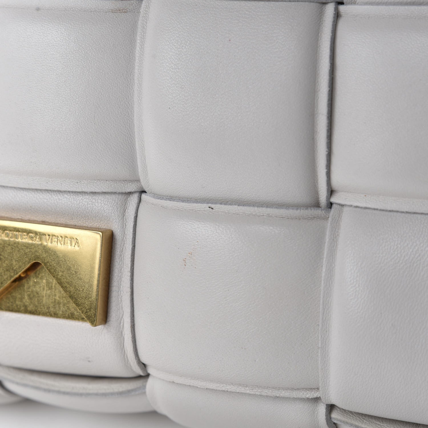 Bottega Veneta Lambskin Maxi Intreccio Padded Chain Cassette Crossbody Bag White 12 of 13
