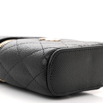 Chanel Caviar Quilted Top Handle Mini Vanity Case With Chain Black 9 of 11
