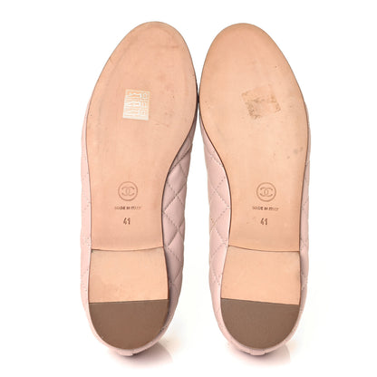 Chanel Lambskin Quilted Cap Toe Ballerina Flats 41 Light Pink 5 of 8