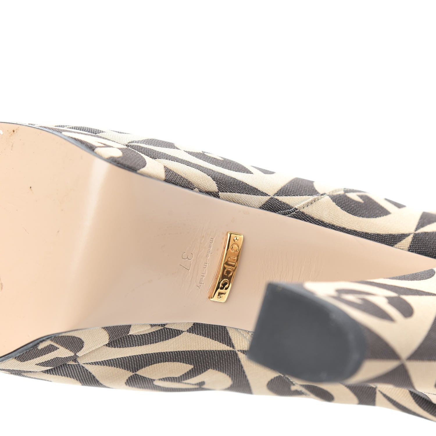 Gucci Fabric G Rhombus Print Platform Boots 37 Beige Cocoa 5 of 6