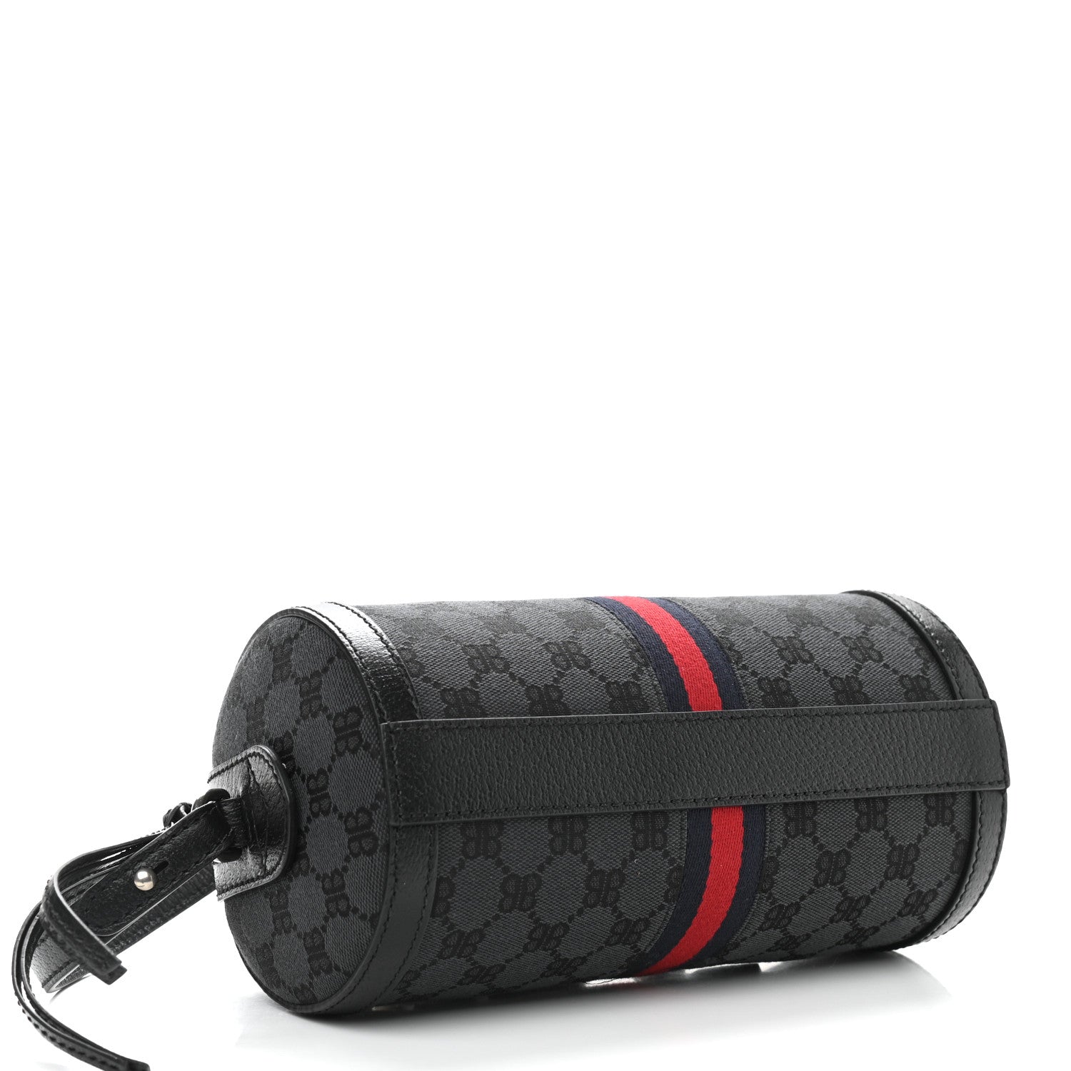 Gucci X BALENCIAGA BB Monogram Web Small Ophidia Boston Bag Black 3 of 8