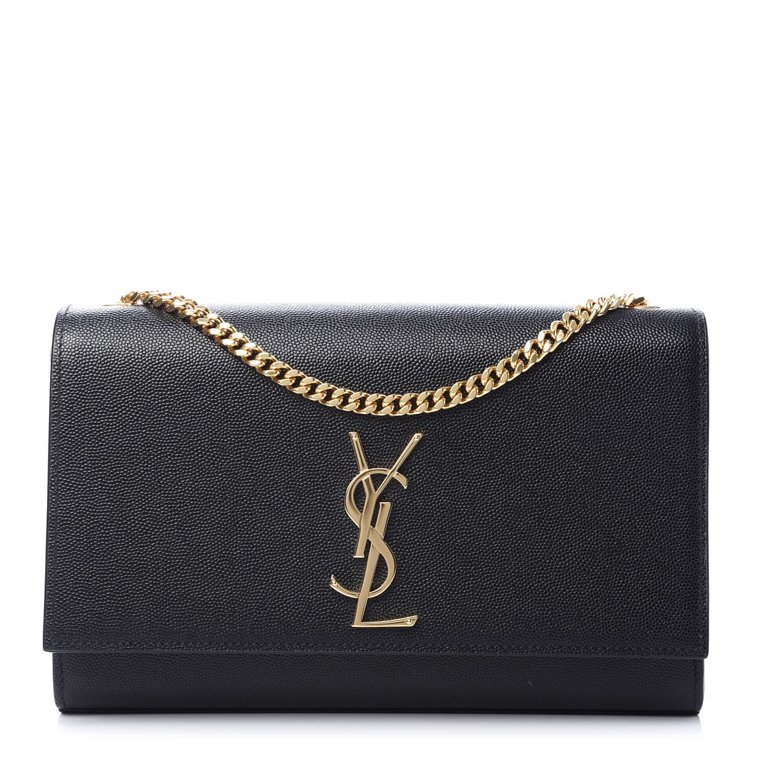 Saint Laurent Grain De Poudre Medium Classic Monogram Kate Satchel Black 1 of 10