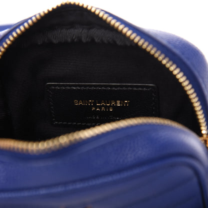 Saint Laurent Grain De Poudre Matelasse Monogram Baby Lou Camera Bag Sapphire Blue 8 of 10