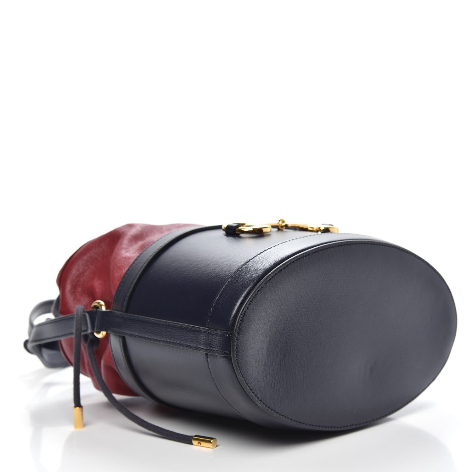 Gucci Azalea Sakai Be Green Calfskin Horsebit 1955 Drawstring Bucket Bag Blue New Cherry Red 4 of 10