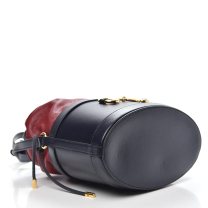 Gucci Azalea Sakai Be Green Calfskin Horsebit 1955 Drawstring Bucket Bag Blue New Cherry Red 4 of 10