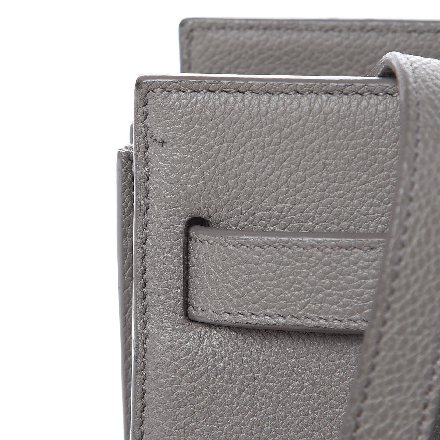 Grained Calfskin Nano Sac De Jour Gray