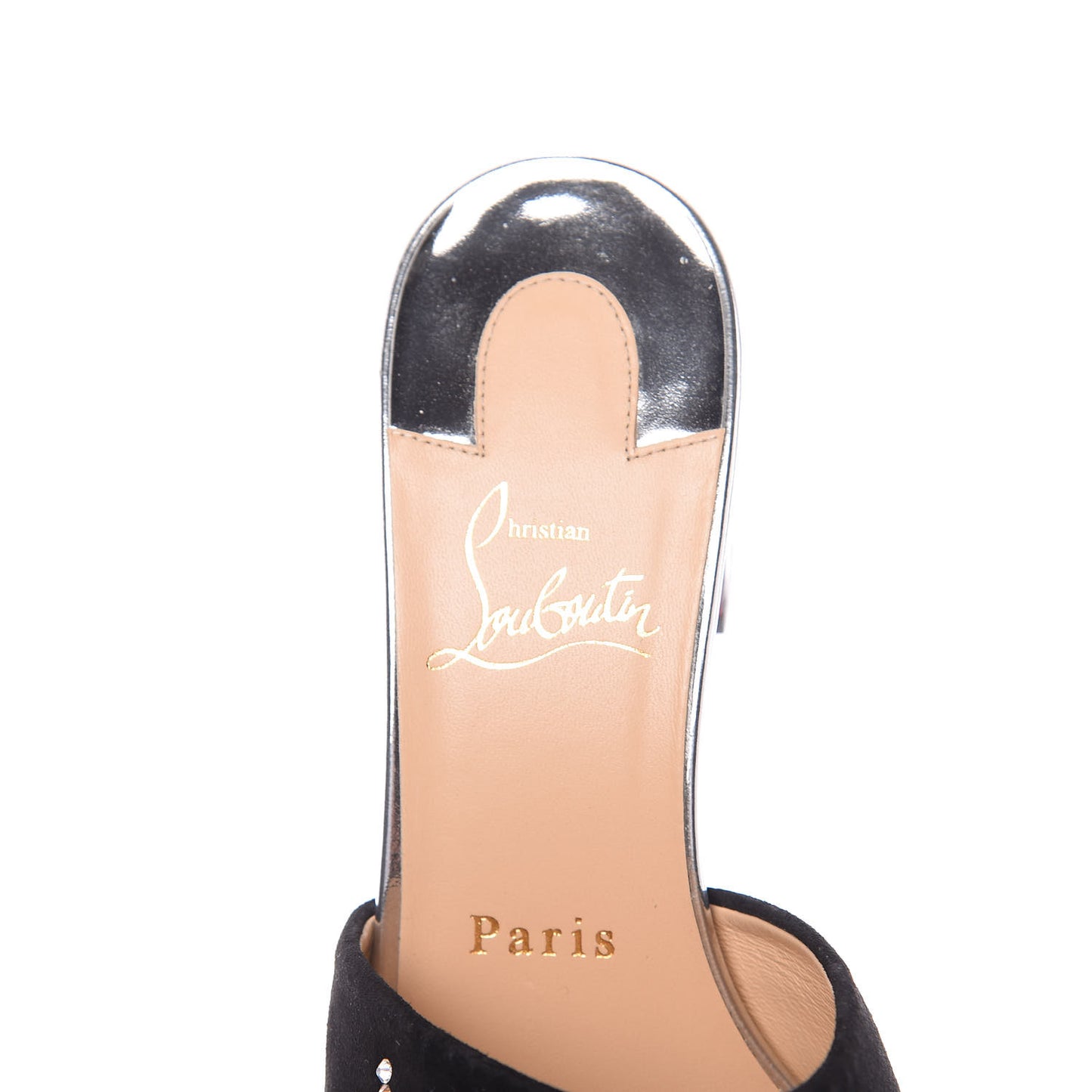 Veau Velours Specchio Dear Home 55 Slide Sandals 36.5 Black Crystal