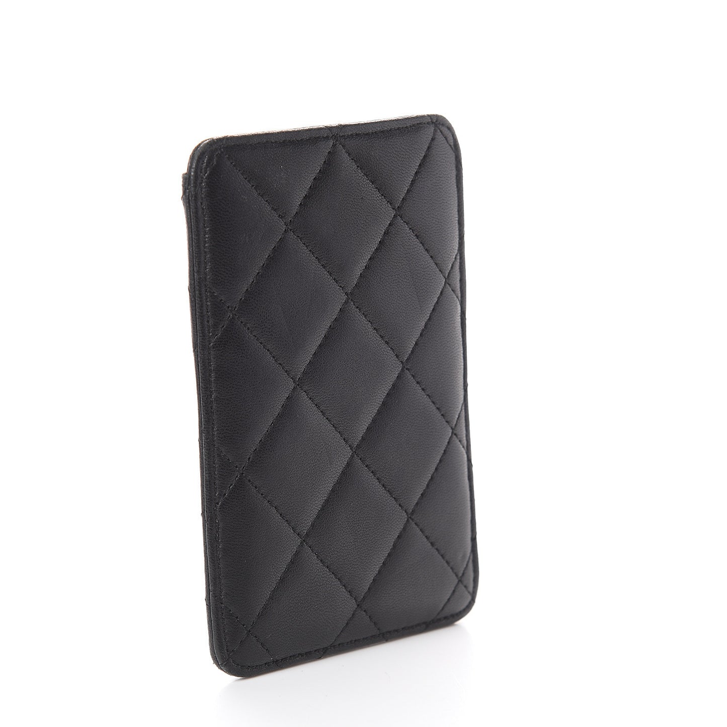 Lambskin Quilted iPhone Case Black
