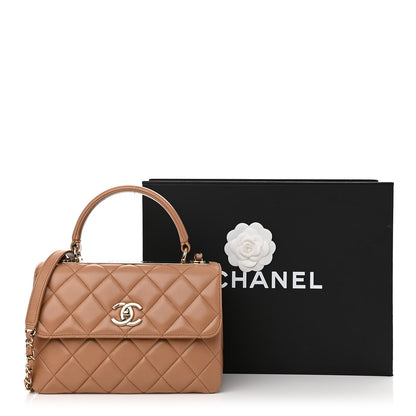 Chanel Lambskin Quilted Small Trendy CC Flap Dual Handle Bag Camel 11 of 11
