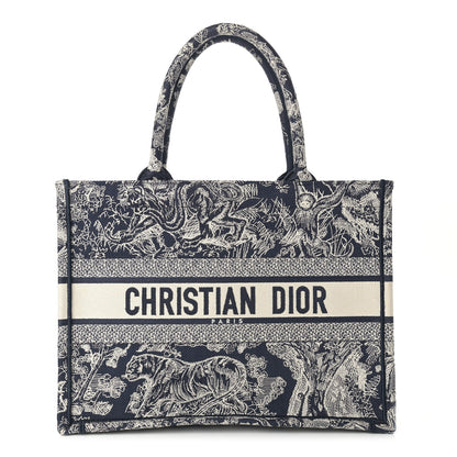 Christian Dior Canvas Embroidered Medium Dioriviera Toile De Jouy Book Tote Blue 1 of 8