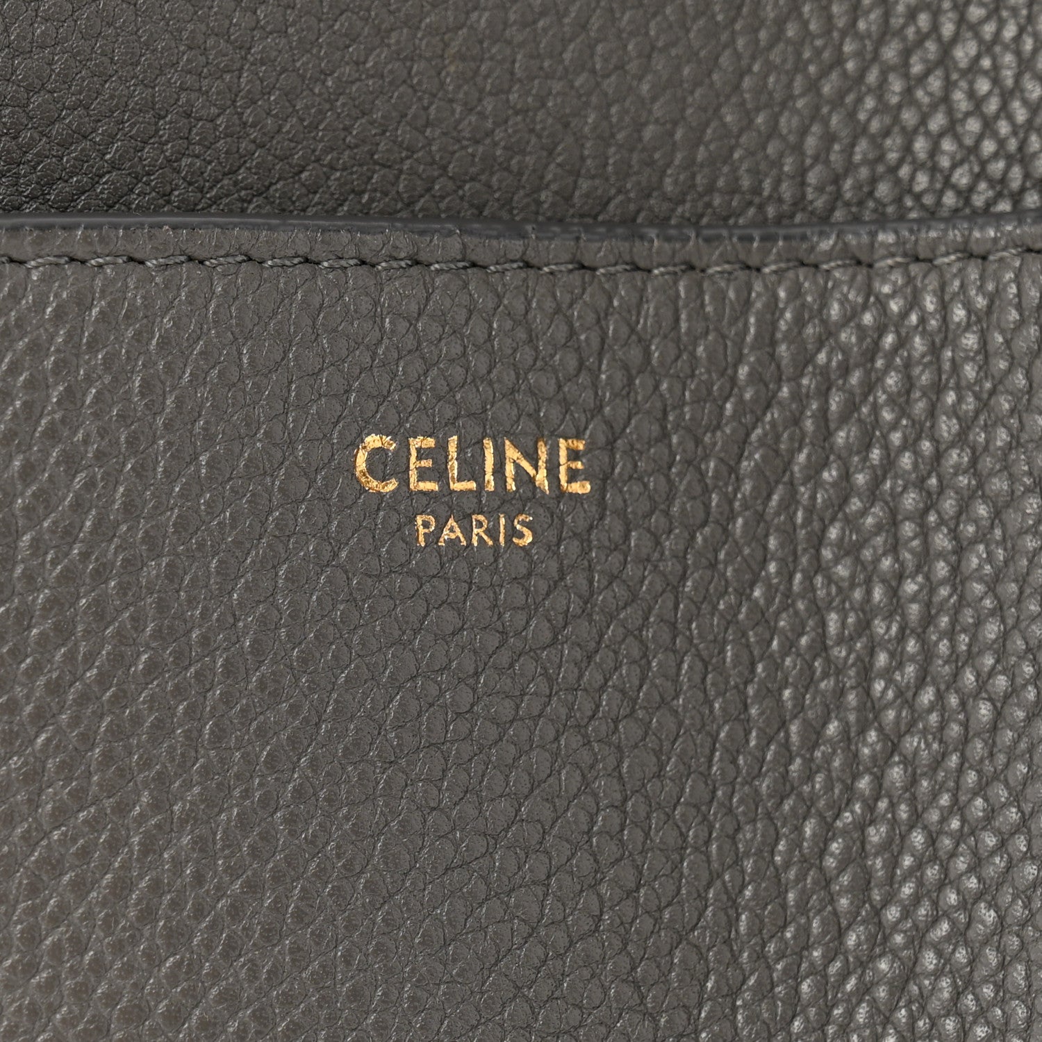 Celine Soft Grained Calfskin Sangle Bucket Bag Kohl 6 of 13