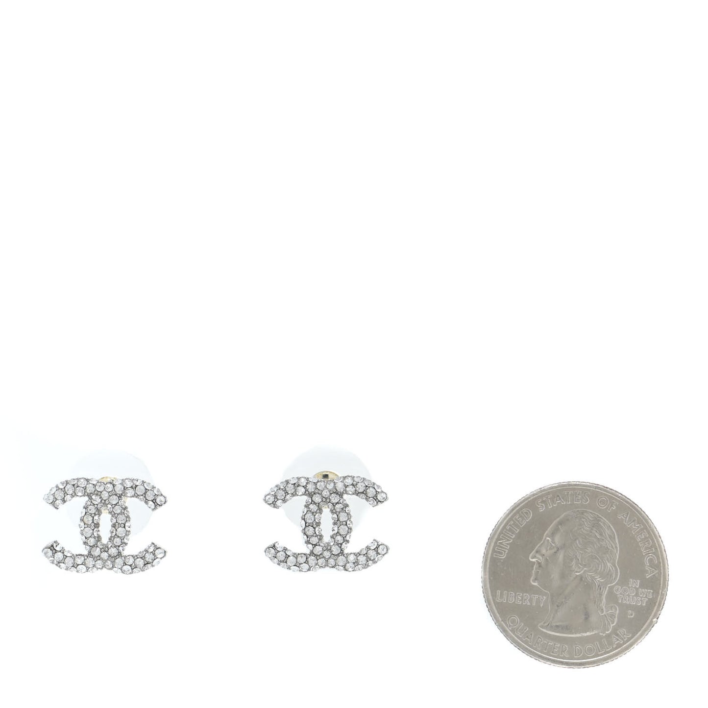 Crystal CC Earrings Silver