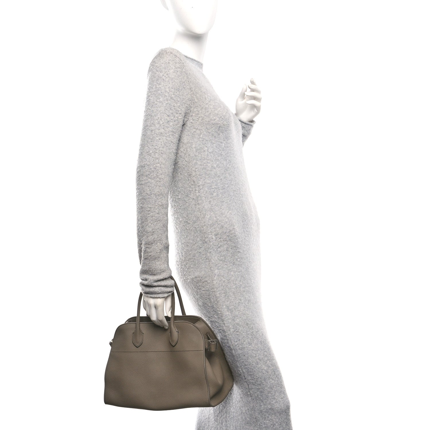 The Row Matte Grained Calfskin Soft Margaux 12 Smoked Taupe 2 of 9