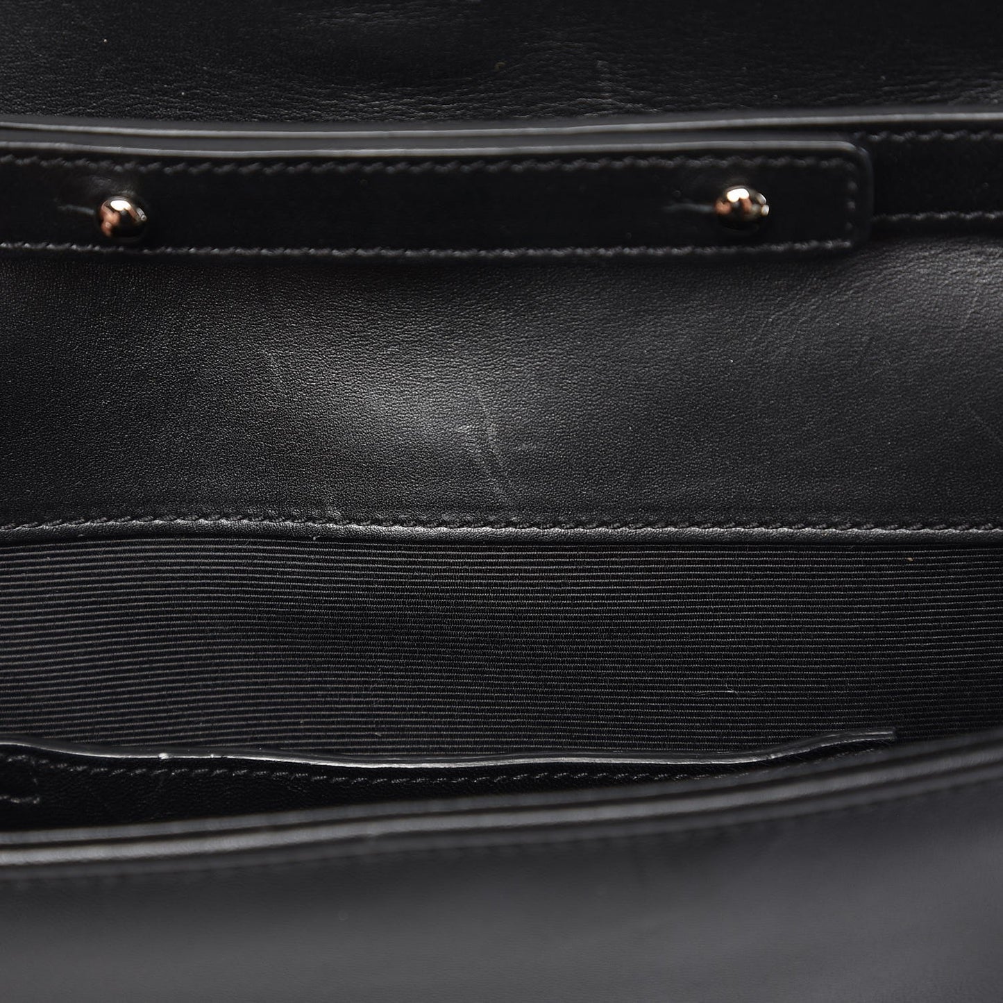 Lambskin Matelasse Chevron Studded Medium Monogram Satchel Black