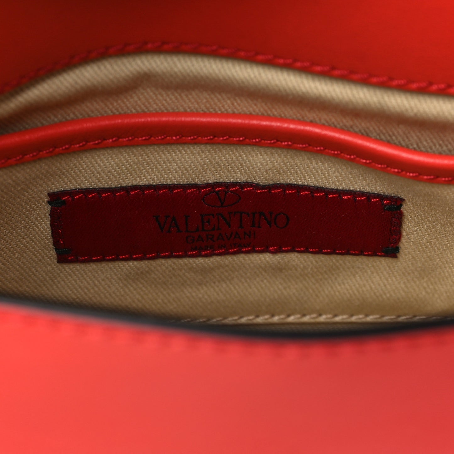 Vitello Mini Rockstud Flap Saddle Crossbody Bag Deep Coral