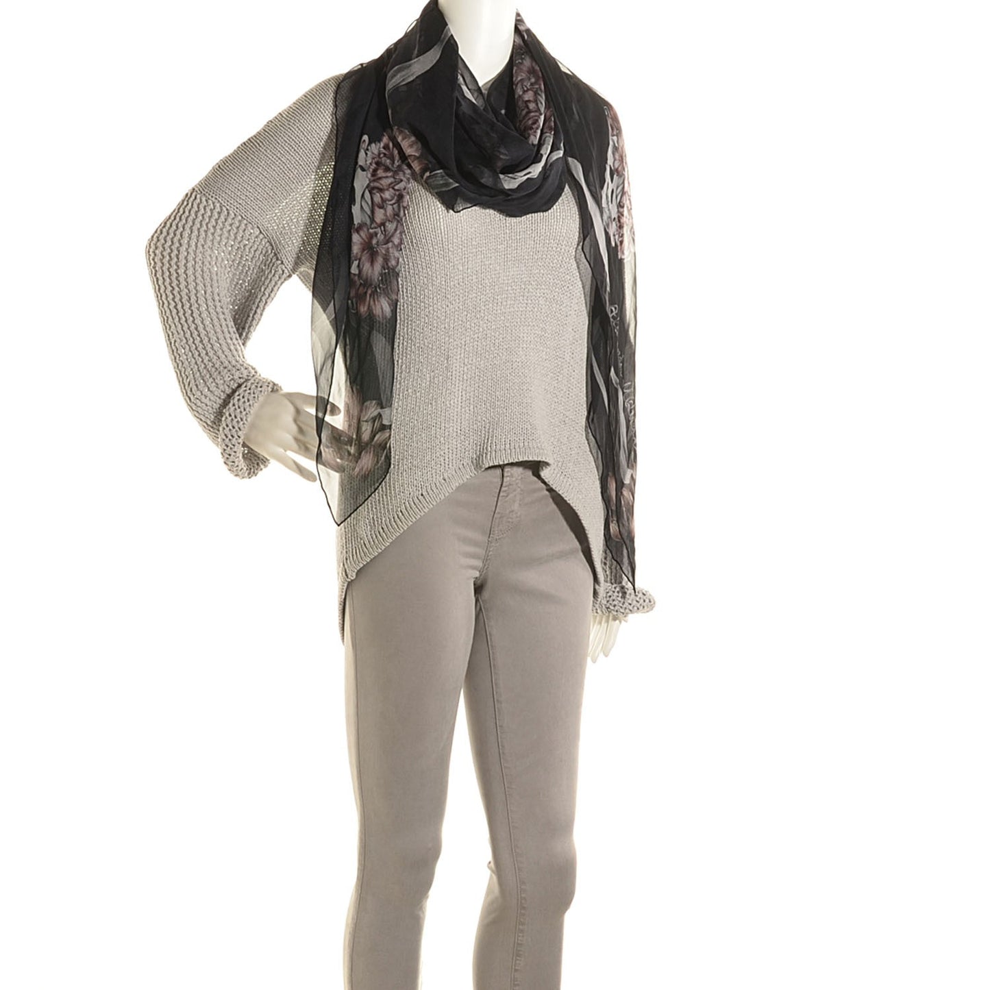 Silk Romantic Skull Scarf