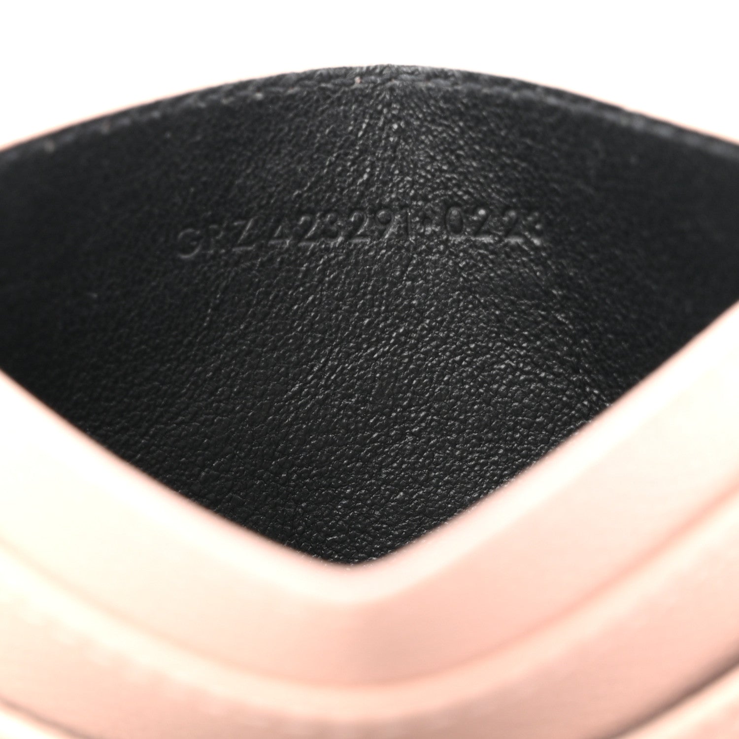 Saint Laurent Grain De Poudre Matelasse Chevron Monogram Credit Card Case Pale Pink 7 of 9