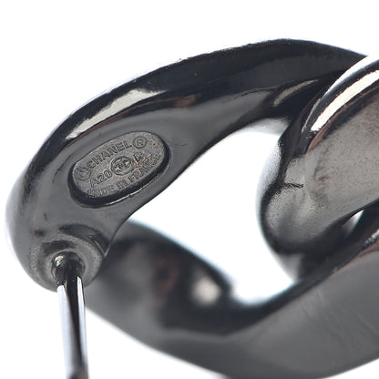 Chanel Metal CC Pick Drop Earrings Ruthenium 4 of 5