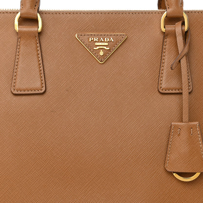 Prada Saffiano Medium Galleria Double Zip Tote Caramel 11 of 13