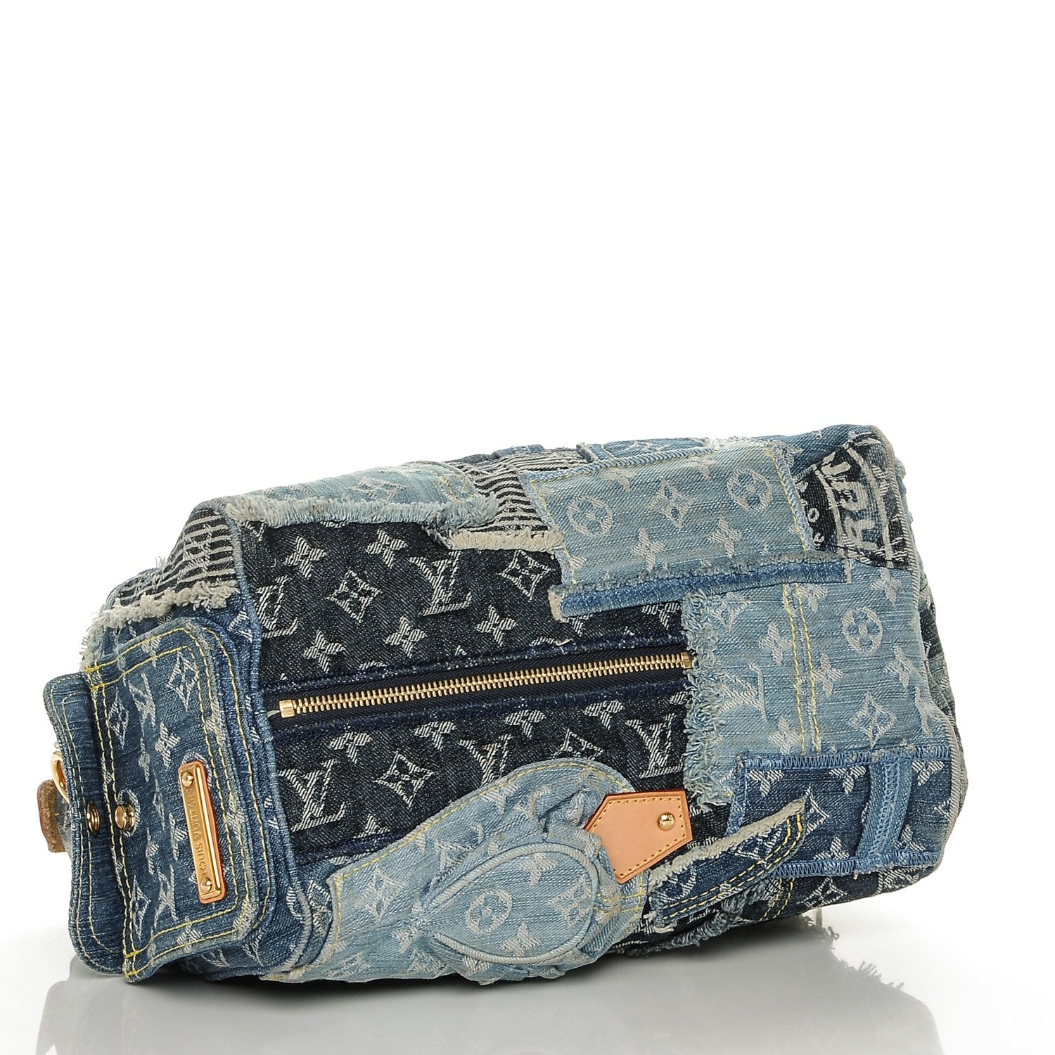Louis Vuitton Denim Patchwork Speedy 30 Blue 4 of 7