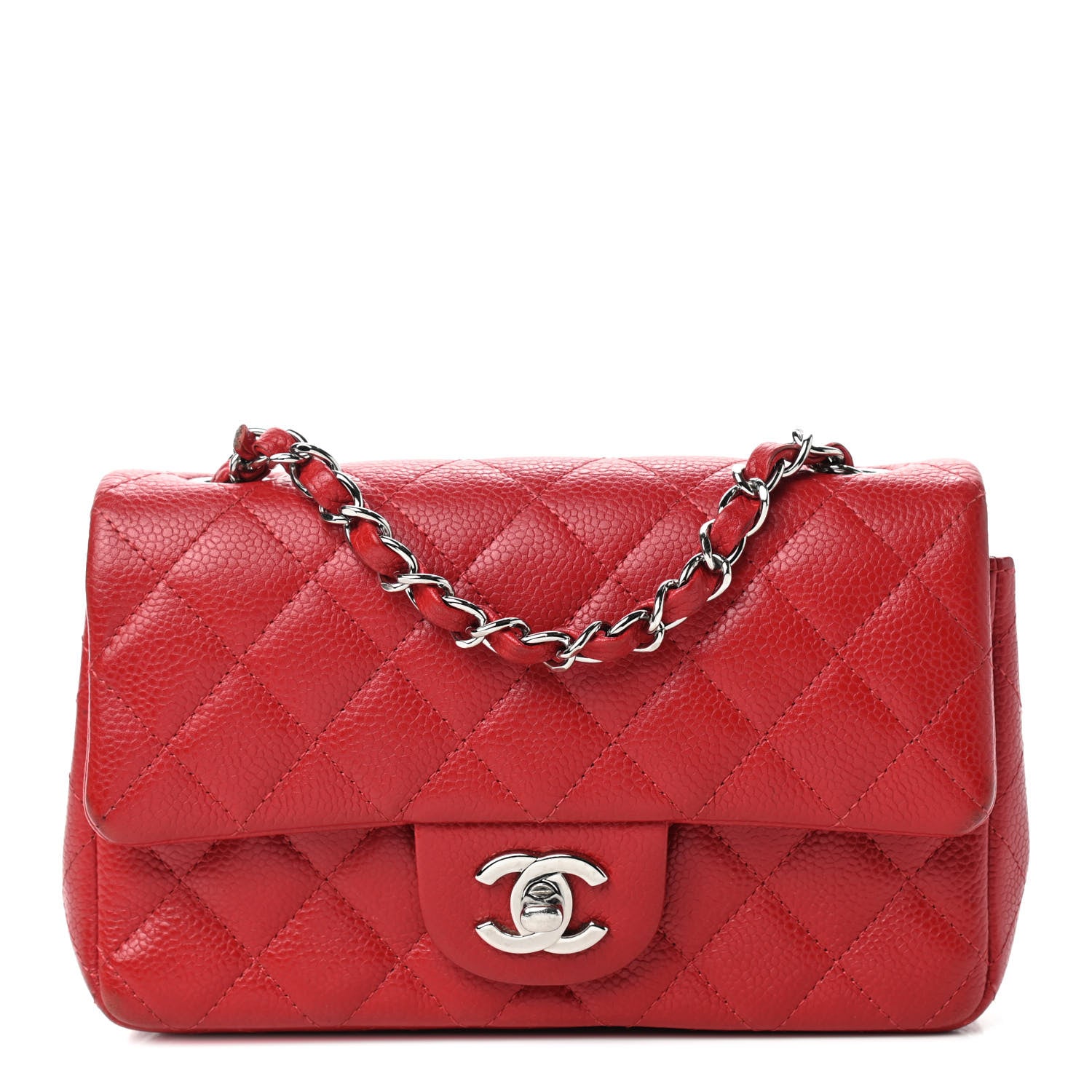 Chanel Caviar Quilted Mini Rectangular Flap Red 1 of 12