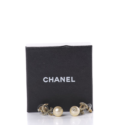Chanel Pearl CC Drop Earrings Gold 8 of 8