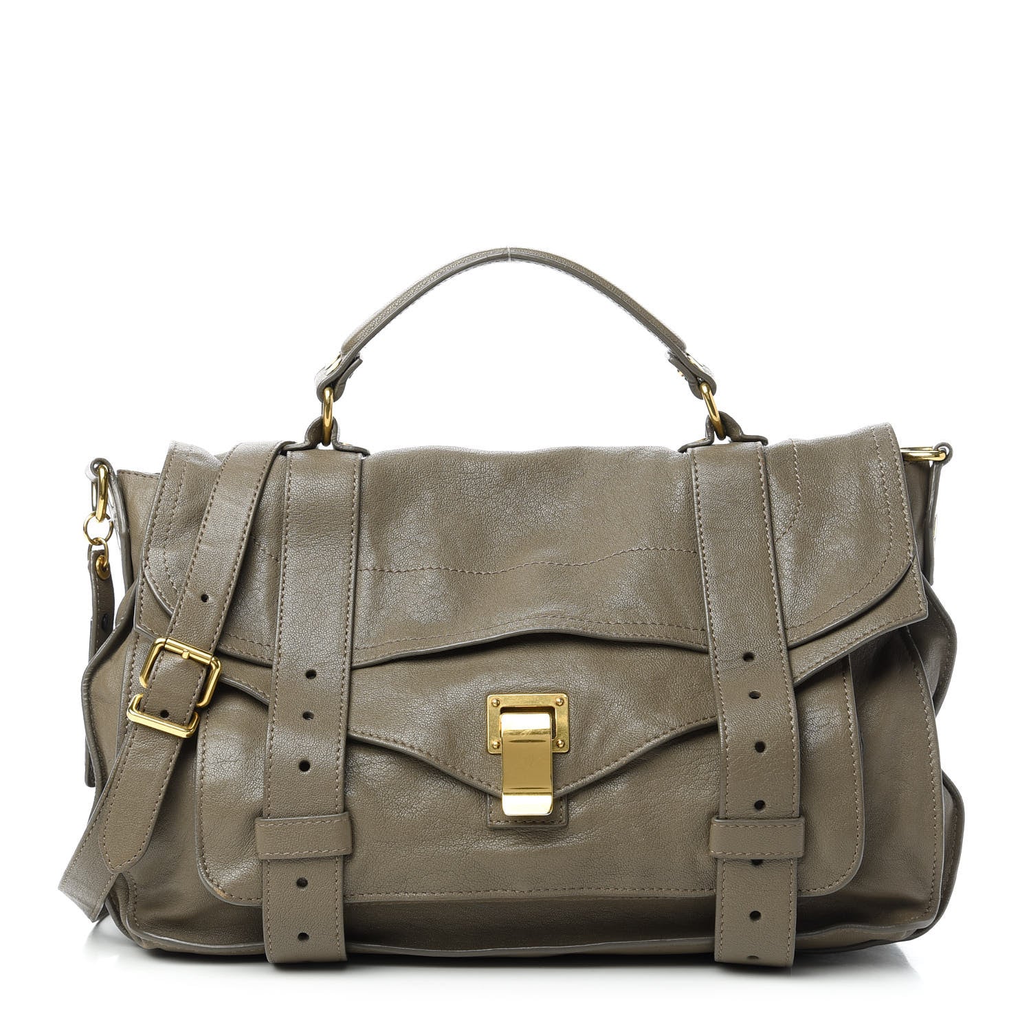 Proenza Schouler Lambskin PS1 Satchel Dark Olive 1 of 13