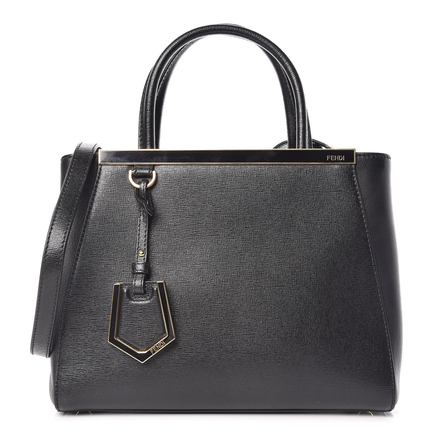 Fendi Vitello Elite Petite 2Jours Tote Black 1 of 9