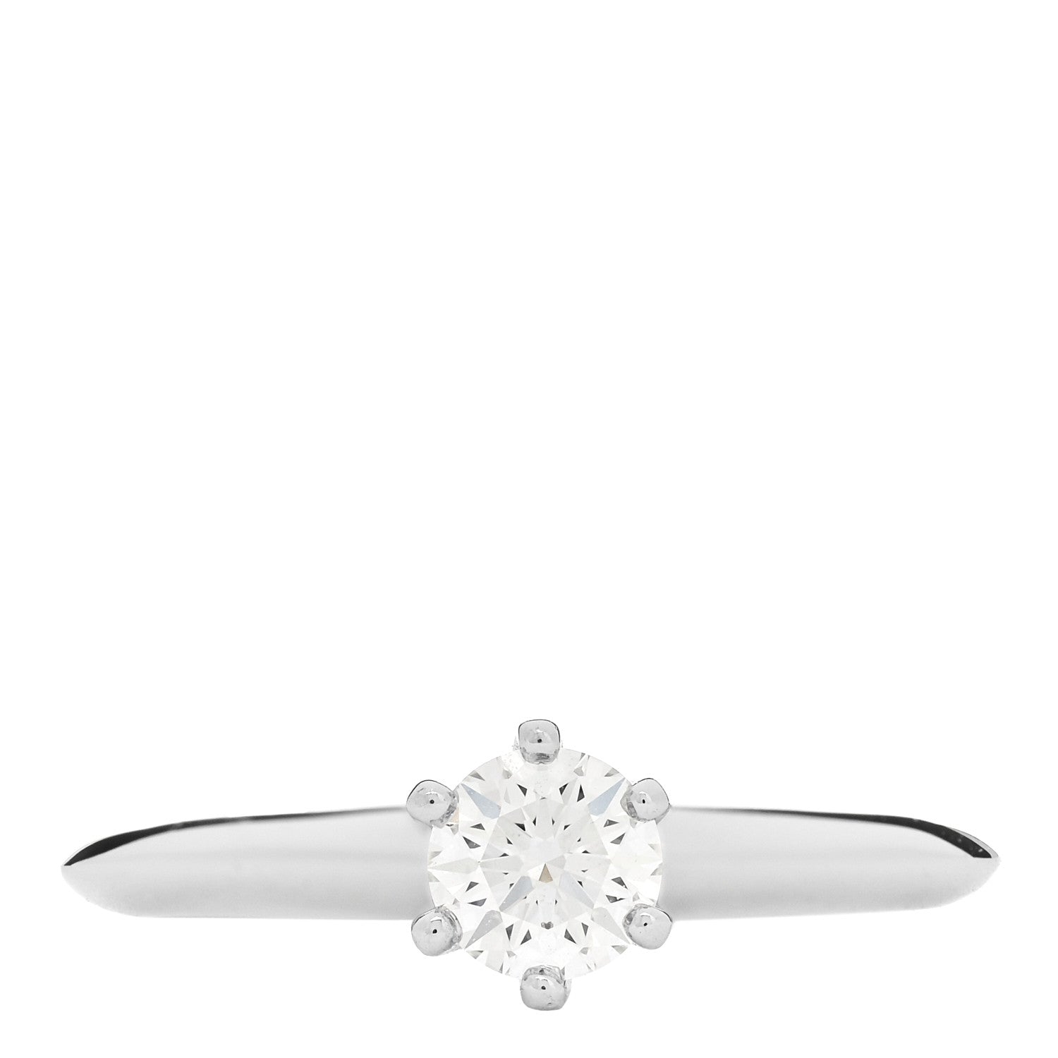 Tiffany Platinum Diamond .31ct Solitaire Engagement Ring 45 3.5 1 of 6