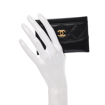 Chanel Aged Calfskin Quilted Gabrielle Card Holder Black 2 of 8